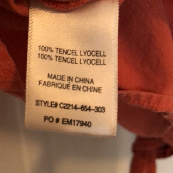 ✨Cloth & Stone Coral Color Long Sleeve Button Down Blouse Top Size Medium M✨ - Picture 10 of 12